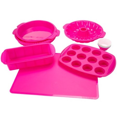 HASTINGS HOME 18-piece Silicone Bakeware Set with Cupcake Molds, Muffin Pan, Cookie Sheet, Bundt, Baking Supplies 247066DEP